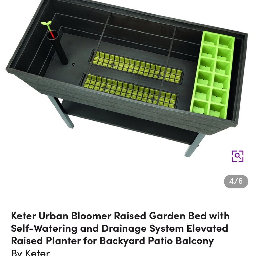 ETE Elevated Garden Planter with Self-Watering System